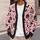 Pink Halloween Bats And Skull Cupcakes For Spooky Fall Parties, Women's Plus Size All-over Print Knitted Cardigan - 5