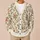 Vintage Ivory Floral Vine Motif for Cozy Spring Layering and Relaxed Everyday Style All-over Print Knitted Cardigan - 6