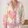 Pastel Pink Heart Rainbow Burst for Romantic Autumn Layering and Everyday Wear for Women All-over Print Knitted Cardigan - 2
