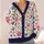 Watercolor Wildflower Bouquet in Bright Pastels for Everyday Spring Layering Women All-over Print Knitted Cardigan - 4