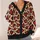 Red And Black Heart Leopard Motif For Romantic Everyday Layering And Gift Giving Style All-over Print Knitted Cardigan - 4