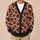 Red And Black Heart Leopard Motif For Romantic Everyday Layering And Gift Giving Style All-over Print Knitted Cardigan - 6