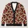 Red And Black Heart Leopard Motif For Romantic Everyday Layering And Gift Giving Style All-over Print Knitted Cardigan - 1