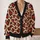 Red And Black Heart Leopard Motif For Romantic Everyday Layering And Gift Giving Style All-over Print Knitted Cardigan - 2