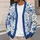 Blue Botanical Florals for Elegant Autumn Layering and Everyday Women’s Casual Style All-over Print Knitted Cardigan - 5