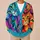 Colorful Cat Faces for Beach Getaways, Travel Days, and Creative Everyday Layering All-over Print Knitted Cardigan - 6