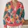 Tropical Hibiscus Palm Leaf Motifs for Resort Layering and Casual Weekends for Women All-over Print Knitted Cardigan - 2