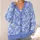 Blue White Floral Lace Honeycomb Motif for Everyday Layering and Fall Gatherings Women All-over Print Knitted Cardigan - 4