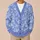 Blue White Floral Lace Honeycomb Motif for Everyday Layering and Fall Gatherings Women All-over Print Knitted Cardigan - 6