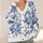 Blue Chinoiserie Cats and Peonies for Cozy Everyday Layering, Giftable for Cat Lovers All-over Print Knitted Cardigan - 4
