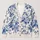 Blue Chinoiserie Cats and Peonies for Cozy Everyday Layering, Giftable for Cat Lovers All-over Print Knitted Cardigan - 1