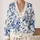 Blue Chinoiserie Cats and Peonies for Cozy Everyday Layering, Giftable for Cat Lovers All-over Print Knitted Cardigan - 2