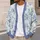Blue Lavender Floral Layering Style For Spring Outings And Relaxed Everyday Wardrobes All-over Print Knitted Cardigan - 5