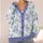 Blue Lavender Floral Layering Style For Spring Outings And Relaxed Everyday Wardrobes All-over Print Knitted Cardigan - 4