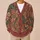 Bohemian Terracotta Botanical Motifs for Relaxed Office and Weekend Layering Style All-over Print Knitted Cardigan - 6