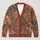 Bohemian Terracotta Botanical Motifs for Relaxed Office and Weekend Layering Style All-over Print Knitted Cardigan - 1