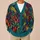 Colorful Botanical Leaves, Berries And Flowers For Relaxed Everyday Layering Style All-over Print Knitted Cardigan - 6