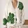 Green Four Leaf Clover Motifs for Relaxed Everyday Layering Through Spring Outings All-over Print Knitted Cardigan - 2