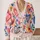Colorful Hand-Painted Hearts for Cheerful Everyday Layering, Women’s Romantic Style All-over Print Knitted Cardigan - 2