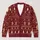 Festive Burgundy Gingerbread Christmas Trees Nordic Holiday Style For Winter Layering All-over Print Knitted Cardigan - 1