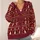Festive Burgundy Gingerbread Christmas Trees Nordic Holiday Style For Winter Layering All-over Print Knitted Cardigan - 4
