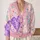 Pastel Purple Heart Rainbow Stars for Cozy Autumn Layering and Weekend Outings All-over Print Knitted Cardigan - 2