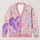 Pastel Purple Heart Rainbow Stars for Cozy Autumn Layering and Weekend Outings All-over Print Knitted Cardigan - 1