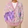Pastel Purple Heart Rainbow Stars for Cozy Autumn Layering and Weekend Outings All-over Print Knitted Cardigan - 6