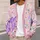 Pastel Purple Heart Rainbow Stars for Cozy Autumn Layering and Weekend Outings All-over Print Knitted Cardigan - 5