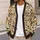 Golden Tiger Camouflage Motif for Everyday Layering and Relaxed Weekend Outfits All-over Print Knitted Cardigan - 5