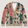 Coral Daisy Teal Botanical Blooms For Casual Autumn Layering And Weekend Wear Style All-over Print Knitted Cardigan - 1