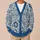 Blue Folk Floral Paisley Layering Style for Women, Casual Autumn Weekend Outfits All-over Print Knitted Cardigan - 6
