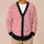 Pink Christmas Trees With Golden Hearts For Festive Layering And Cozy Holiday Style All-over Print Knitted Cardigan - 6