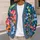 Colorful Wildflower And Mushroom Motifs For Creative Casual Layering And Office Wear All-over Print Knitted Cardigan - 5