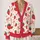 Strawberry Bow Floral Style For Casual Vacation Days And Charming Everyday Looks All-over Print Knitted Cardigan - 2