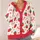 Strawberry Bow Floral Style For Casual Vacation Days And Charming Everyday Looks All-over Print Knitted Cardigan - 4