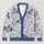 Blue Dachshund Garden Toile for Everyday Layering, Cottagecore Gift for Dog Lovers All-over Print Knitted Cardigan - 1