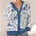 Blue Dachshund Garden Toile for Everyday Layering, Cottagecore Gift for Dog Lovers All-over Print Knitted Cardigan - 4