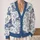Blue Dachshund Garden Toile for Everyday Layering, Cottagecore Gift for Dog Lovers All-over Print Knitted Cardigan - 2