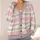 Pastel Plaid Lavender Blush Layers for Autumn Travel and Everyday Women's Soft Layering Style All-over Print Knitted Cardigan - 4