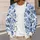 Blue And White Peony Blooms For Elegant Autumn Outings, Vacations, And Date Styling All-over Print Knitted Cardigan - 5