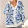 Blue And White Peony Blooms For Elegant Autumn Outings, Vacations, And Date Styling All-over Print Knitted Cardigan - 4
