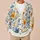 Blue And Orange Wildflowers For Spring Outings And Casual Dates, Women's Everyday Style All-over Print Knitted Cardigan - 6