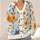 Blue And Orange Wildflowers For Spring Outings And Casual Dates, Women's Everyday Style All-over Print Knitted Cardigan - 4