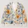 Blue And Orange Wildflowers For Spring Outings And Casual Dates, Women's Everyday Style All-over Print Knitted Cardigan - 1