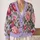 Lavender Peony Blooms for Spring Vacation and Date Days, Feminine Floral Style for Women All-over Print Knitted Cardigan - 2