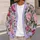 Lavender Peony Blooms for Spring Vacation and Date Days, Feminine Floral Style for Women All-over Print Knitted Cardigan - 5