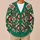 Red Floral Folk Motifs for Cozy Fall Layering, Festive Winter Gatherings, and Gifting All-over Print Knitted Cardigan - 6