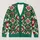 Red Floral Folk Motifs for Cozy Fall Layering, Festive Winter Gatherings, and Gifting All-over Print Knitted Cardigan - 1