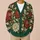 Crimson Cream Botanical Medallions for Autumn Layering and Weekend Garden Events All-over Print Knitted Cardigan - 6
